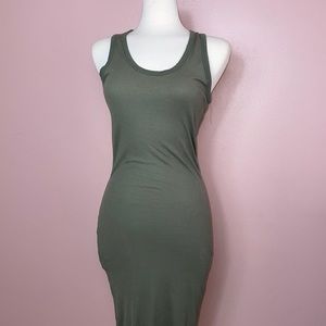 Sundry Anthropologie Tank Midi Dress Olive